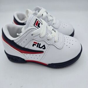 Fila White Sneakers Toddler Kid's Lace Up Comfortable Classic Style NEW IN BOX